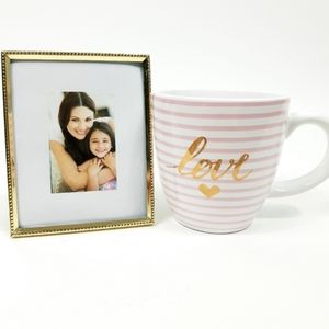 Gift Set Love Coffee Mug & Gold Photo Frame